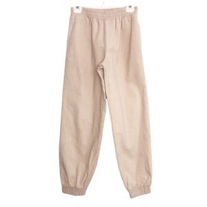Le Lis Baggy High rise corduroy jogger pants cream off white Size Small NWT